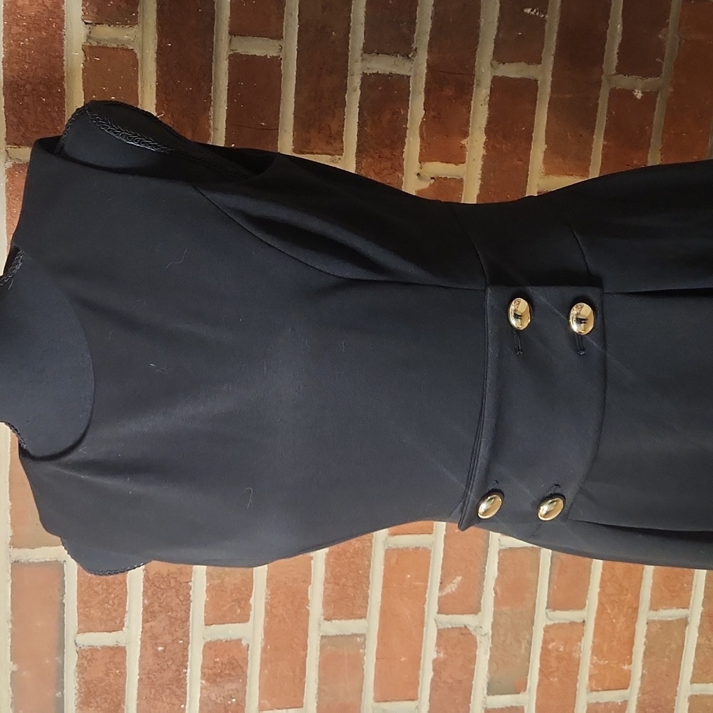 Calvin Klein Black Sleeveless Dress with Gold Button Accents, Size 6 - Picture 2 of 8